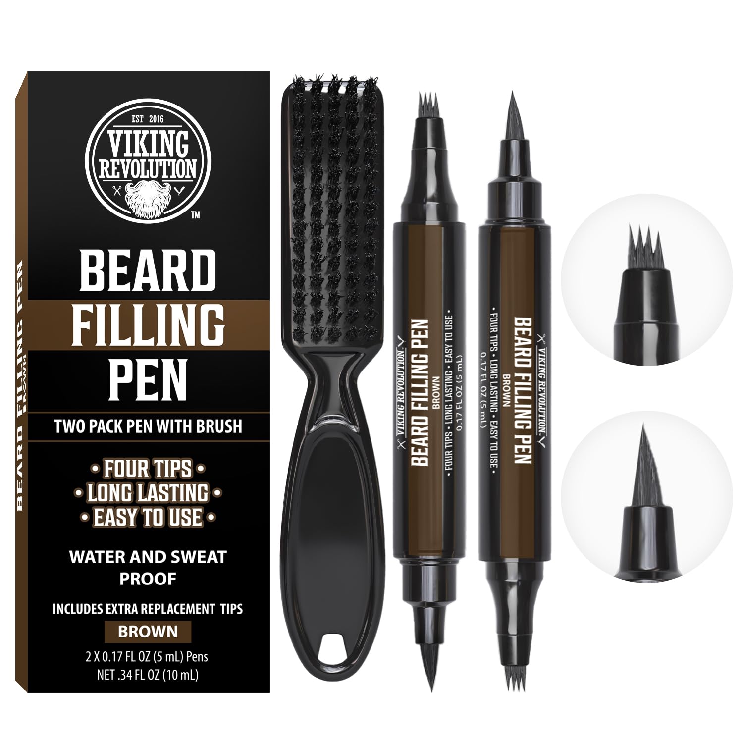 Viking Revolution two-pack beard filler for quick on-the-go touch-ups.