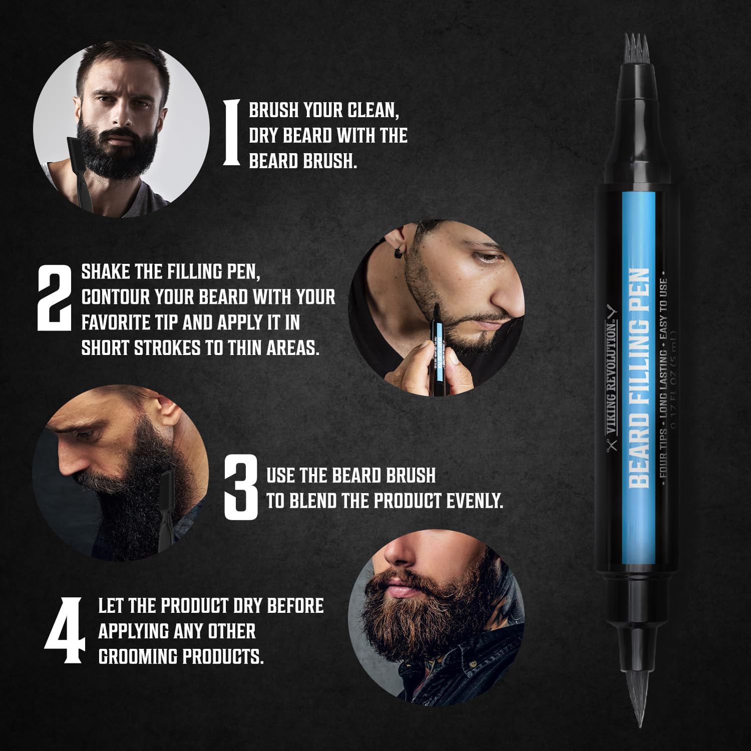 Viking Revolution beard pen packaging showcase for gifting.