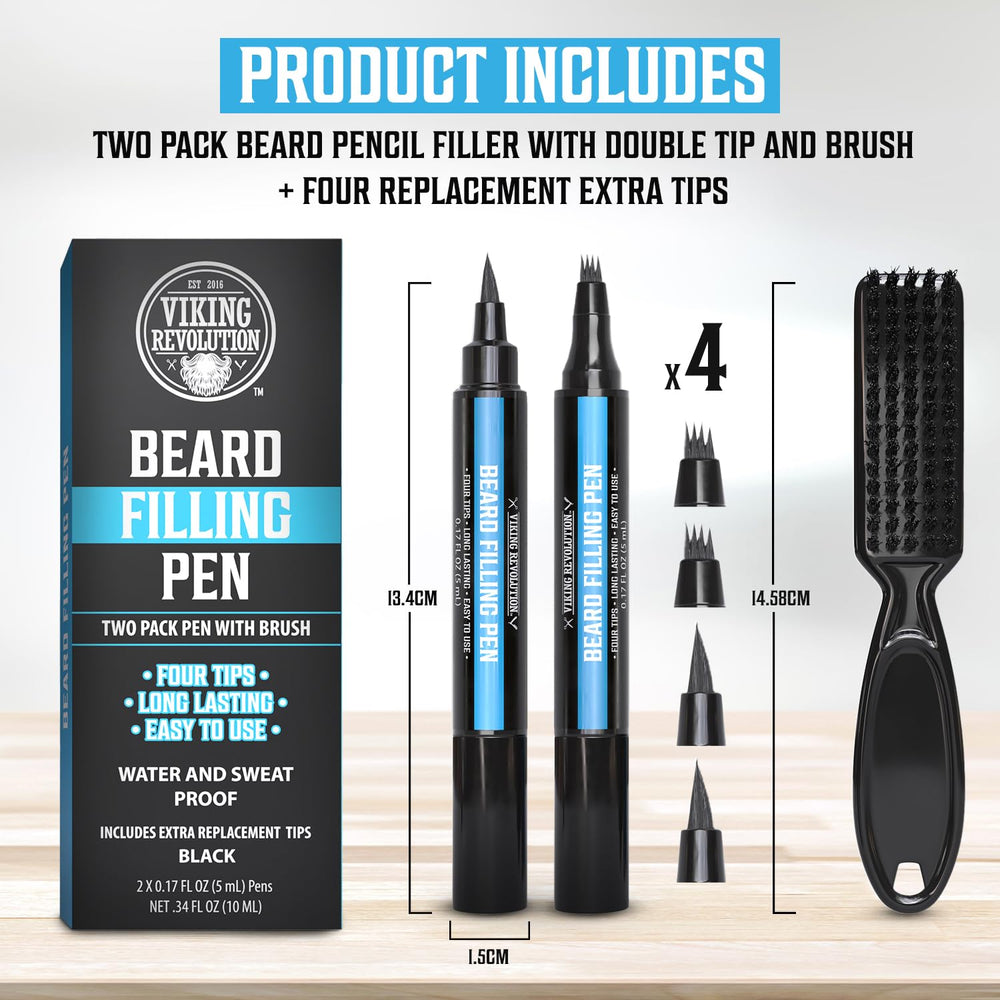 Replacement tips included to keep your beard filler ready.