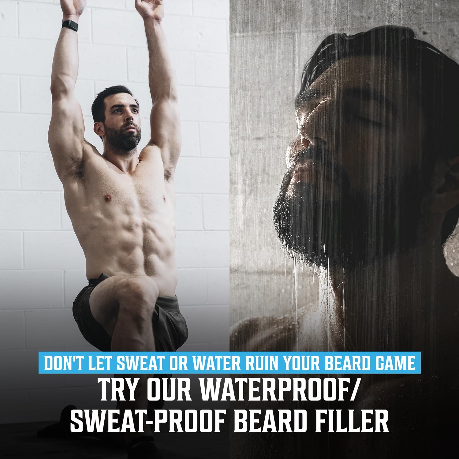 Beard pen in use on the chin for even color.