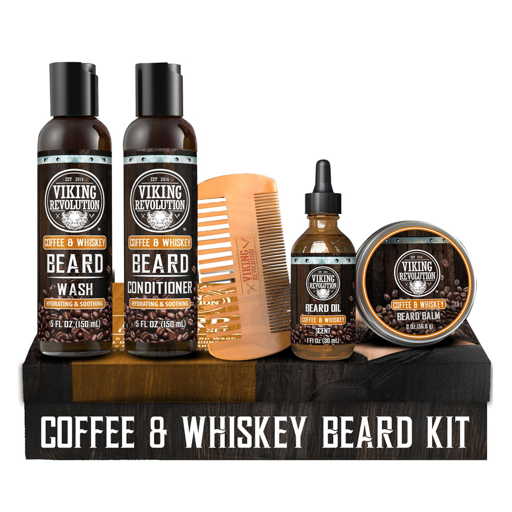 Viking Revolution beard wash bottle for daily cleansing and hydration.