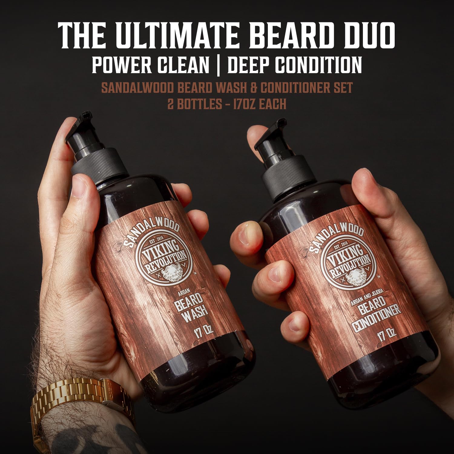 Viking Revolution beard wash lather close-up highlights rich conditioning foam.