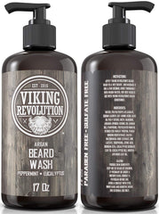 Viking Revolution beard wash lather action for deep cleansing without drying the skin.