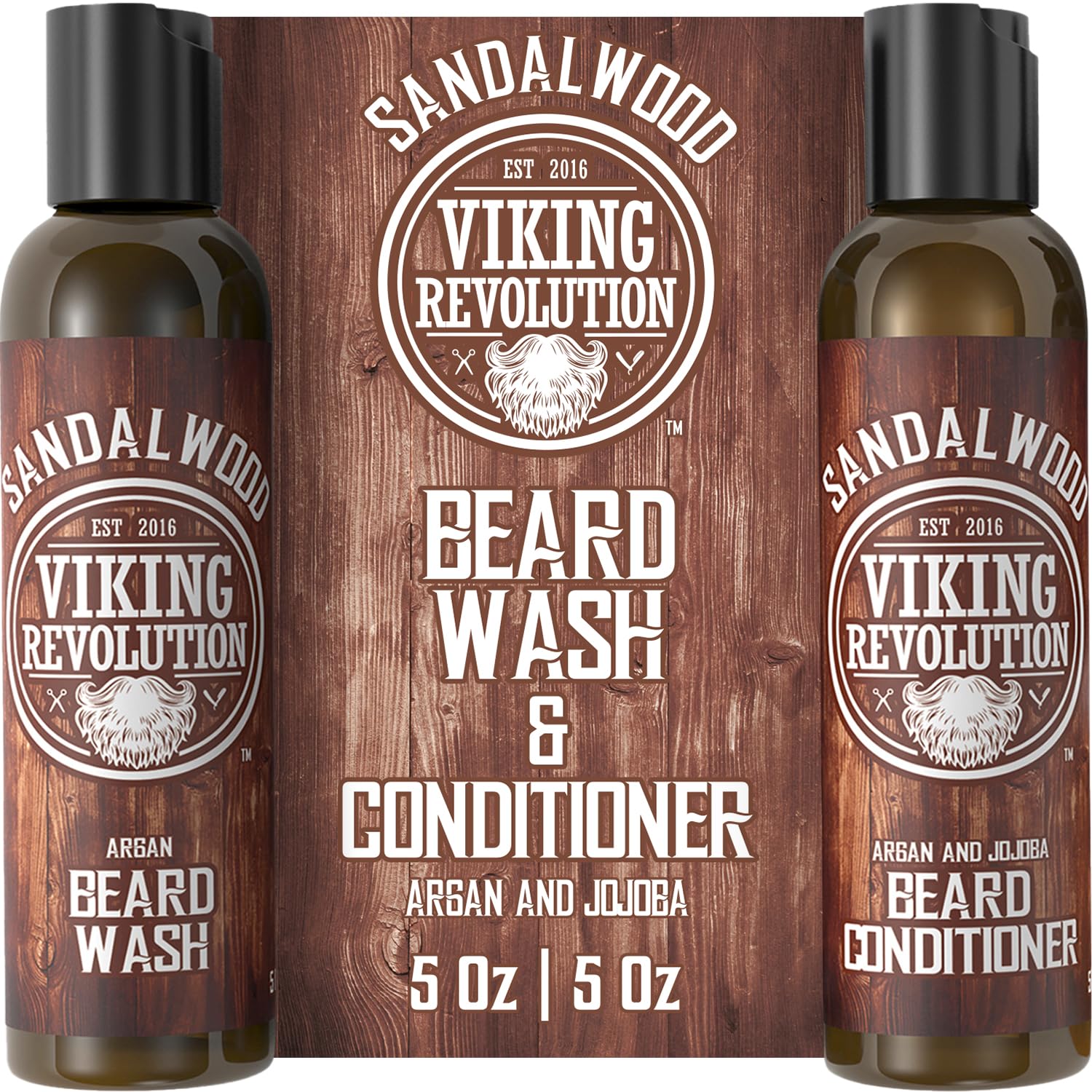 Viking Revolution beard wash pour with rich lather for cleansing.