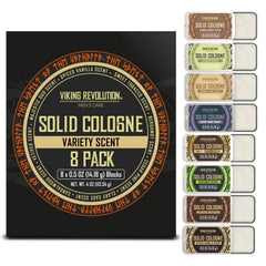 Viking Revolution bergamot solid cologne, crisp citrus for daytime freshness.