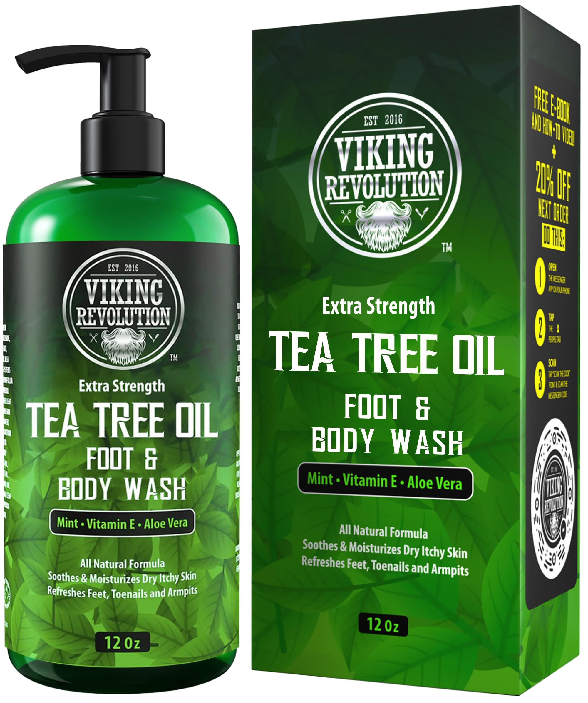 Viking Revolution: botella volcada con árbol de té para ducha diaria