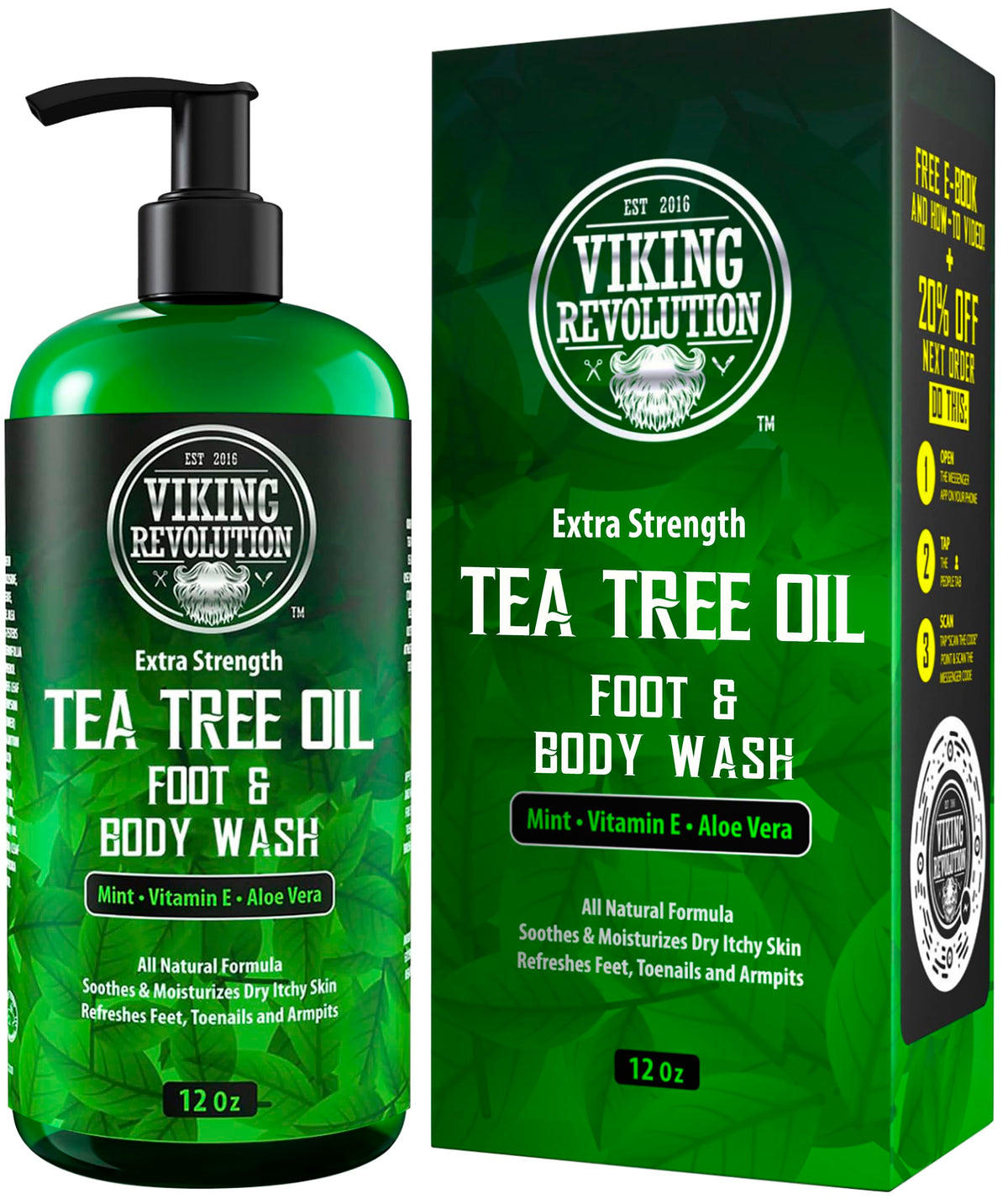 Viking Revolution: botella volcada con árbol de té para ducha diaria