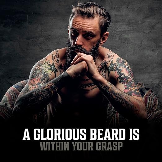 Viking Revolution bottle label detail signaling premium beard oil