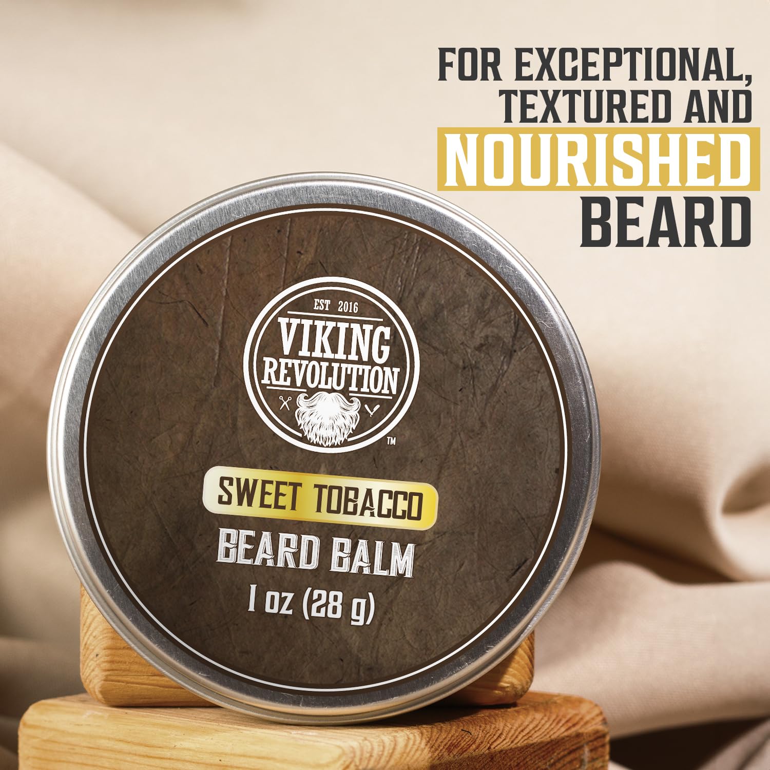 Viking Revolution citrus beard balm offers brighten and tame for everyday grooming.