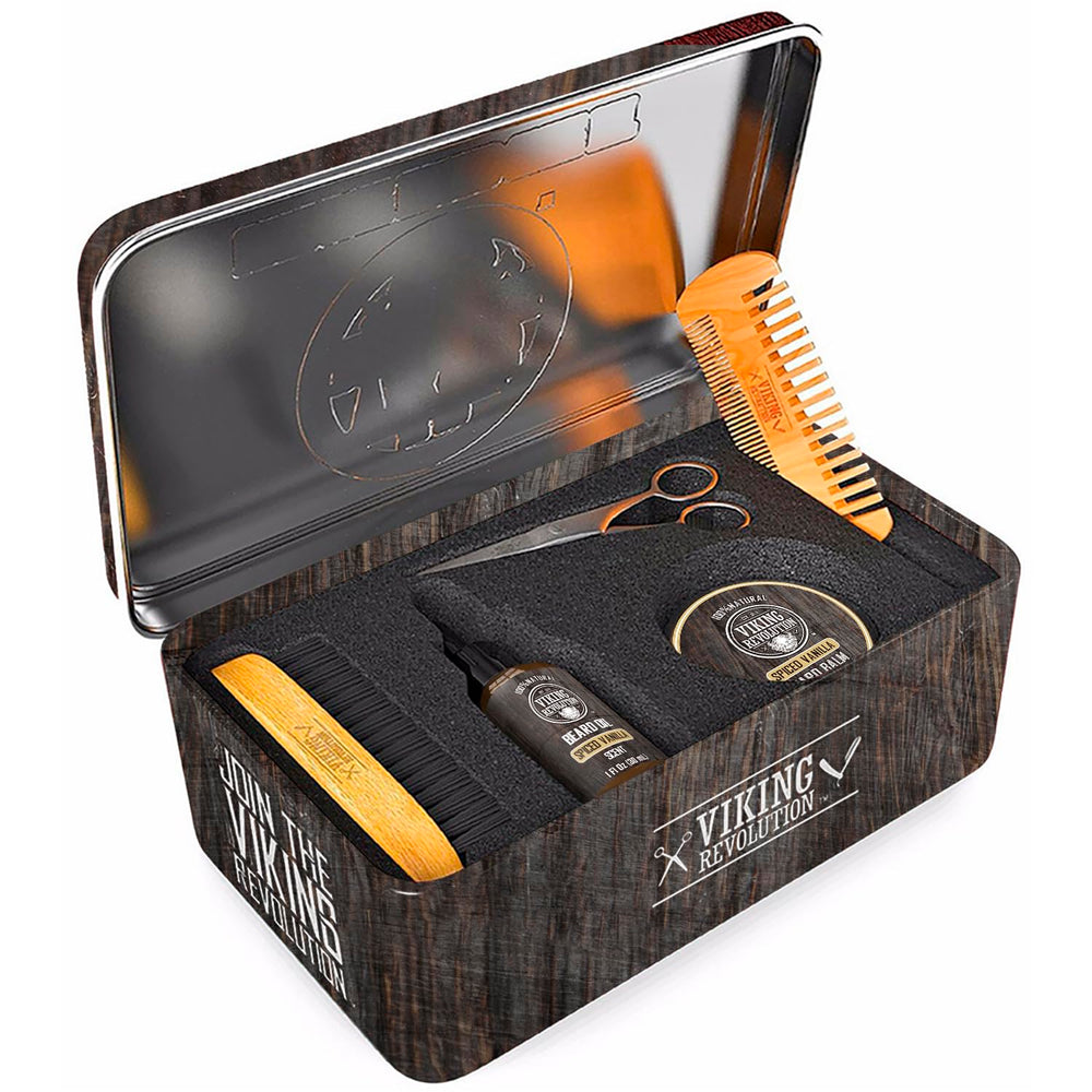 Viking Revolution beard brush close-up highlighting natural bristles