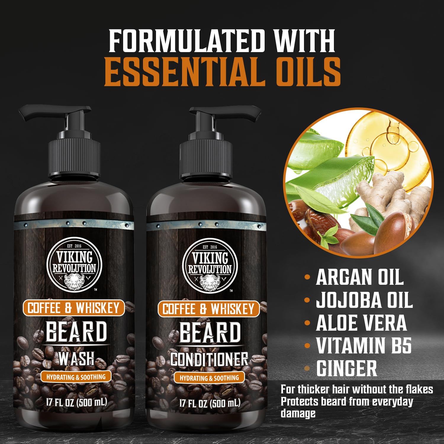 Viking Revolution beard conditioner bottle shows nourishing formula for softness