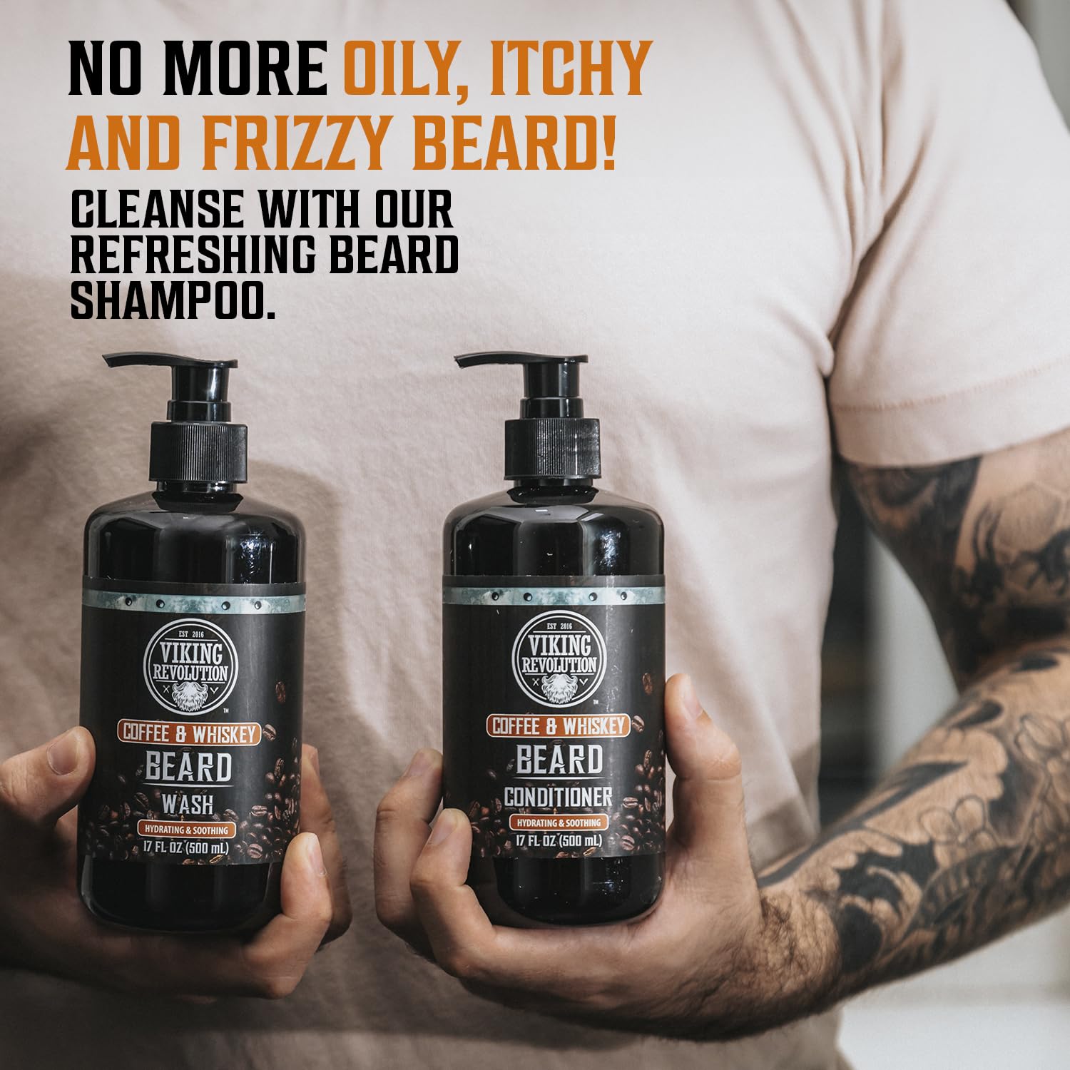 Viking Revolution beard wash lather forms rich foam for deep cleansing