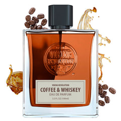 Viking Revolution coffee & whiskey bottle, bold masculine fragrance for evenings.