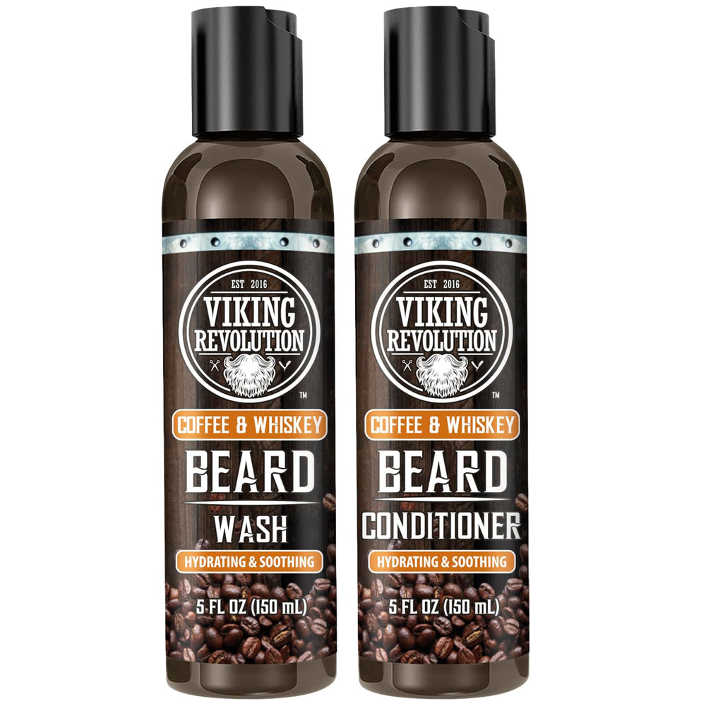 Viking Revolution Coffee Whiskey Gift Pack: complete beard care set for gifting