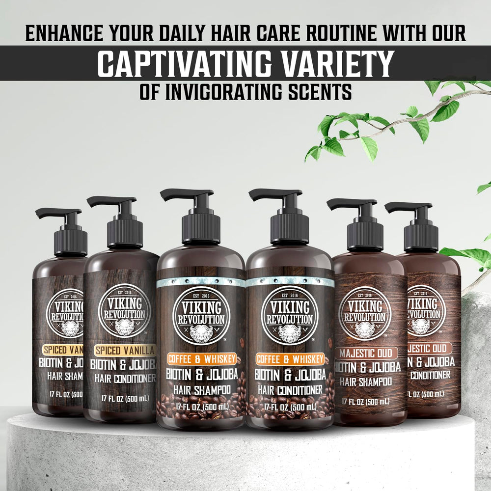 Coffee and whiskey scent detail highlights premium fragrance of the set.