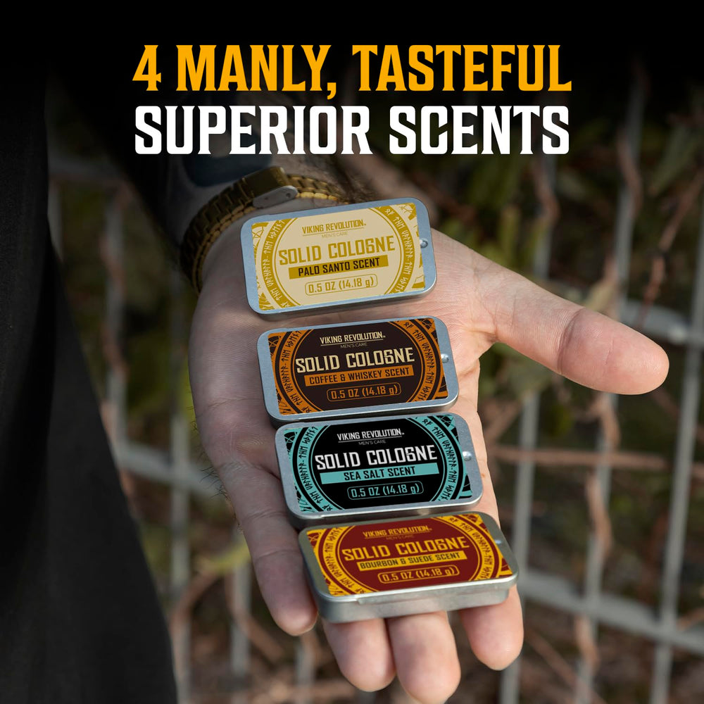 Compact Viking Revolution solid cologne on-the-go design for travel
