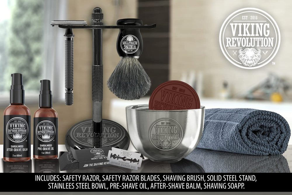 Viking Revolution complete kit box showcases all components for a premium grooming routine.