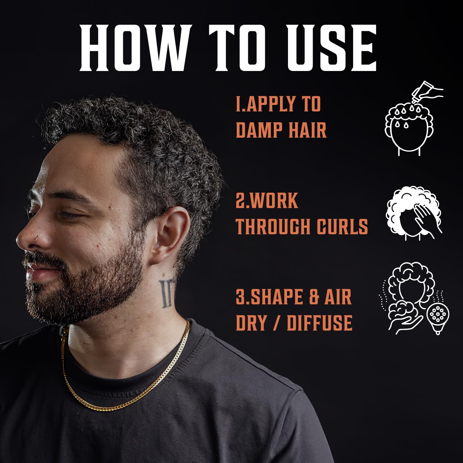 Crema para hombres con rizos de Viking Revolution para definir y controlar el peinado.