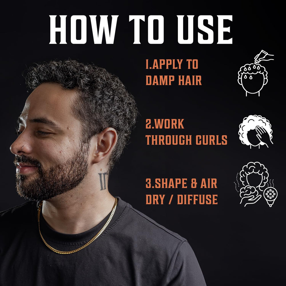 Crema para hombres con rizos de Viking Revolution para definir y controlar el peinado.