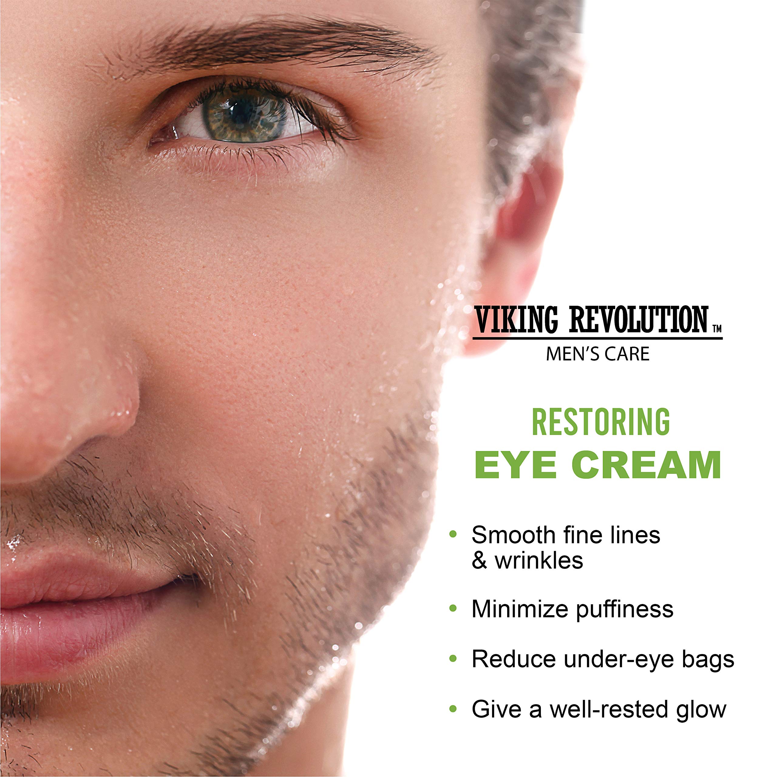 Crema ojos Viking Revolution con absorción rápida, piel fresca sin grasa.