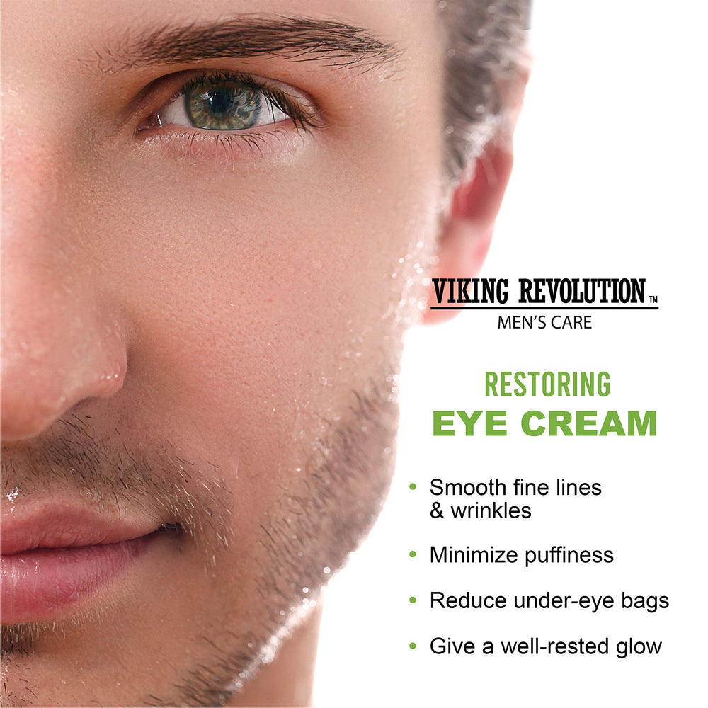 Crema ojos Viking Revolution con absorción rápida, piel fresca sin grasa.