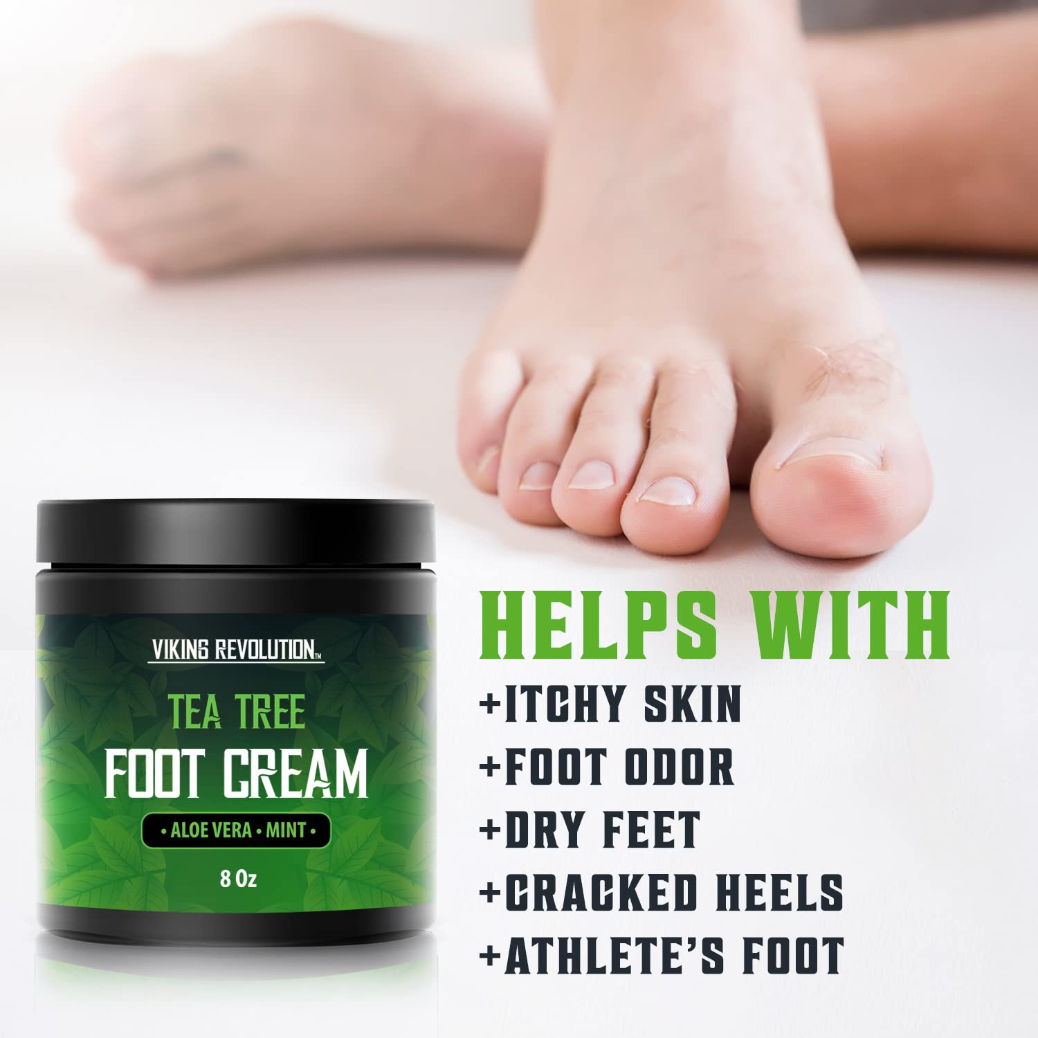 Crema para pies Viking Revolution, hidratación rápida y piel suave.