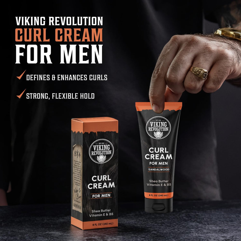 Viking Revolution Crema para rizos aporta hidratación que suaviza y reduce el frizz.