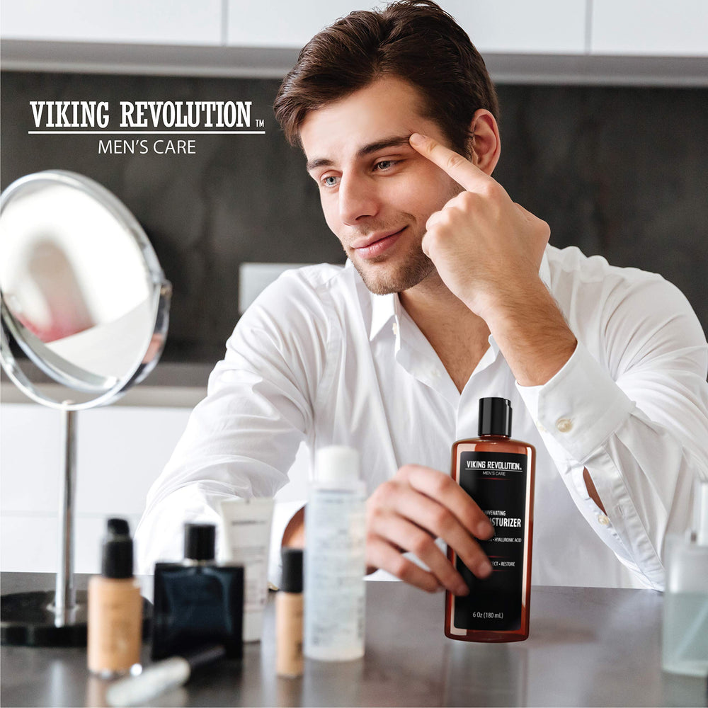 Efecto no graso de la crema Viking Revolution en piel mixta.