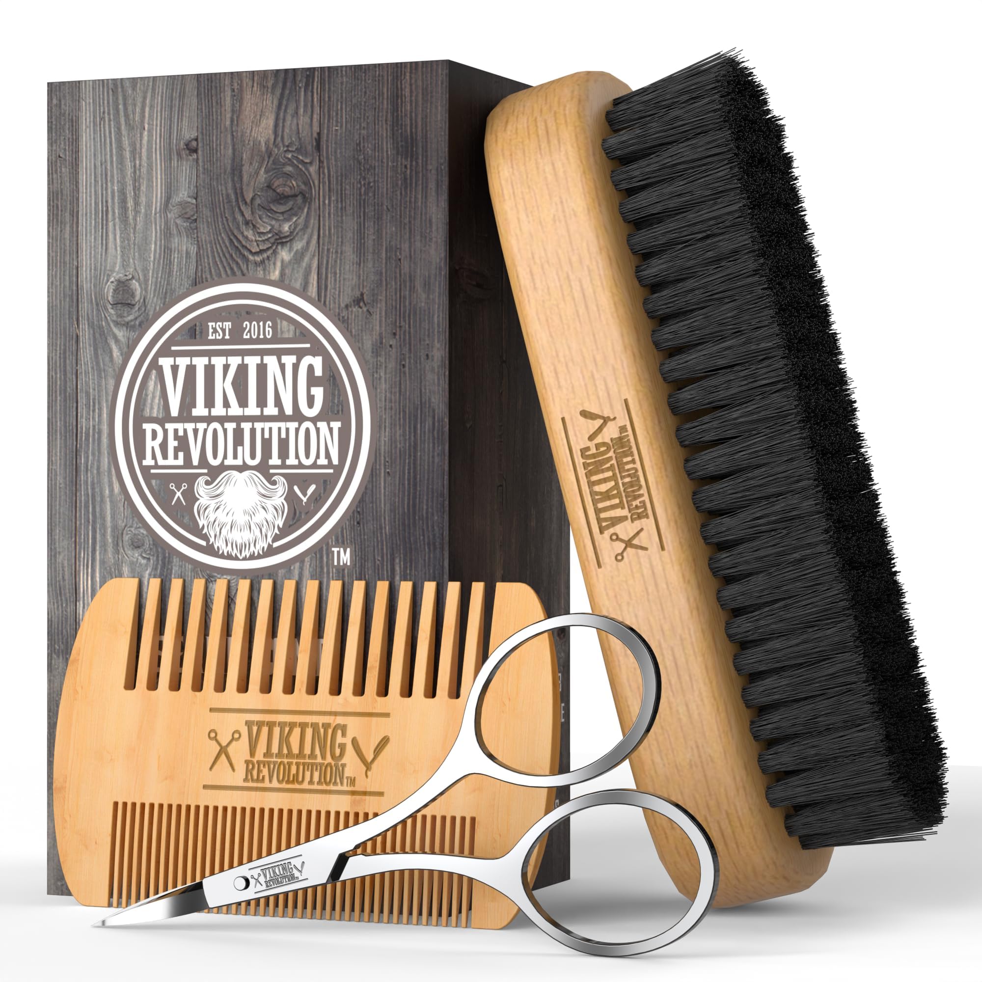 Viking Revolution dresser setup showcasing a refined beard care routine