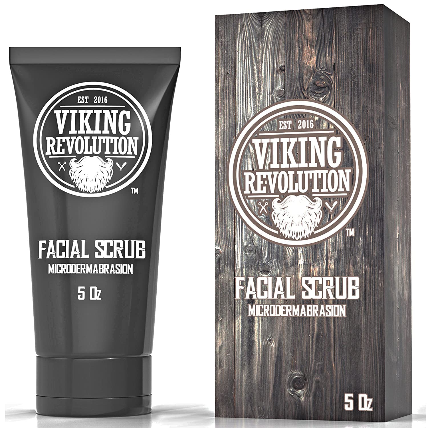 Viking Revolution exfoliante facial para hombres, limpia poros y suaviza la piel para un afeitado más cómodo.