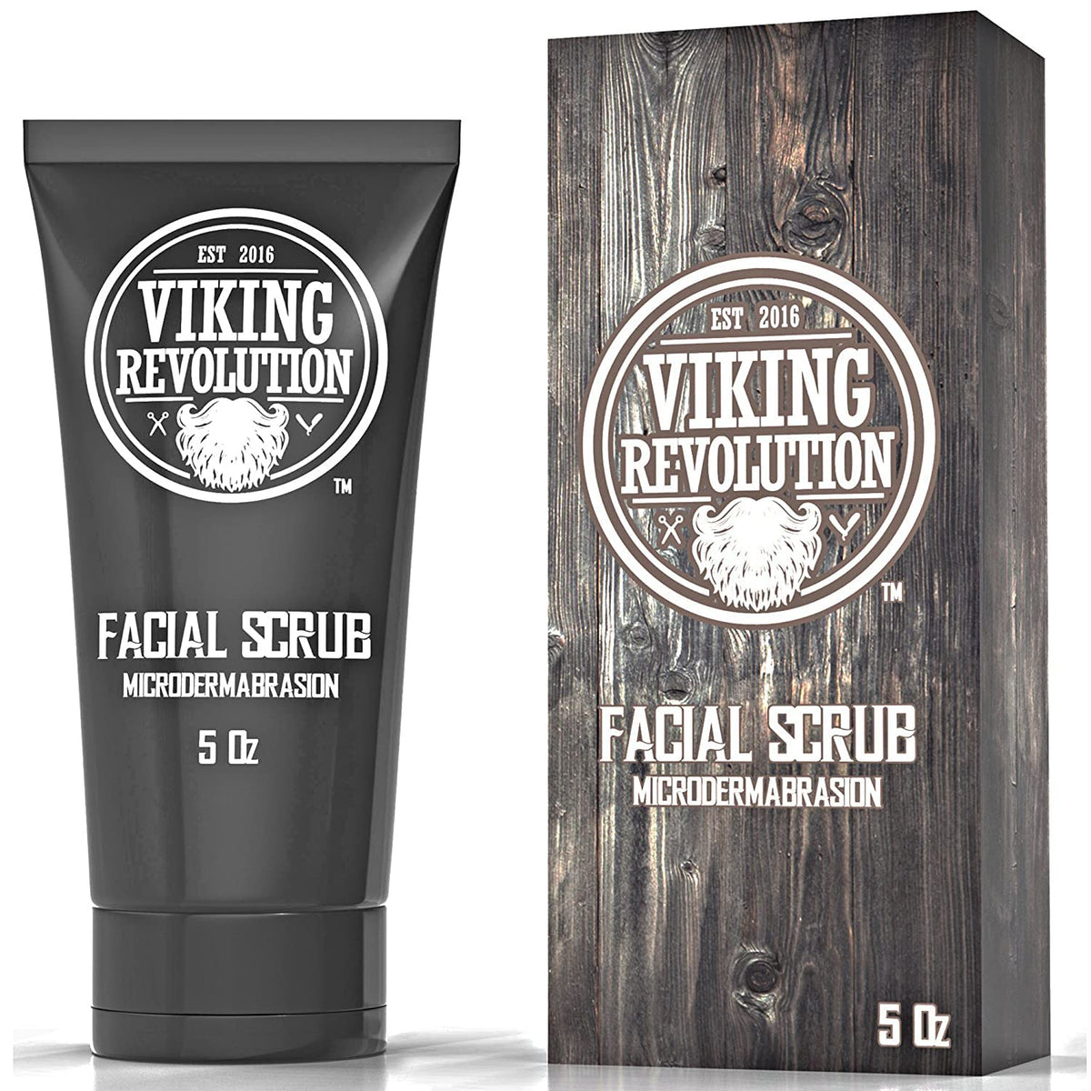 Viking Revolution exfoliante facial para hombres, limpia poros y suaviza la piel para un afeitado más cómodo.
