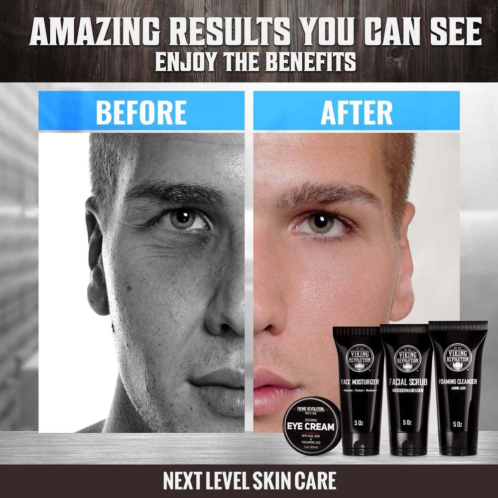 Viking Revolution foaming cleanser bottle captures refreshing foam for a clean, revitalized feeling.