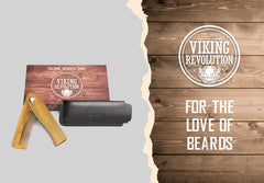 Viking Revolution beard-comb-open-with-pouch demonstrates convenient on-the-go access.