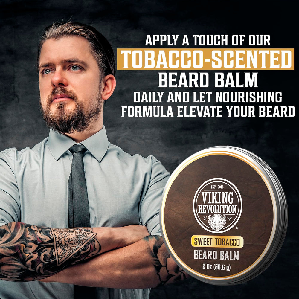 Gift-ready Viking Revolution beard balm set, perfect for gifting masculine care.