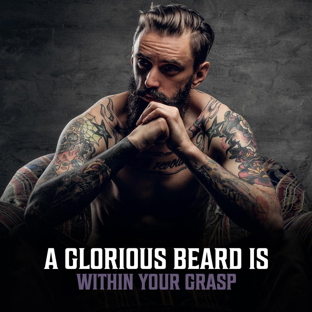 Viking Revolution gift pack beside a well groomed beard
