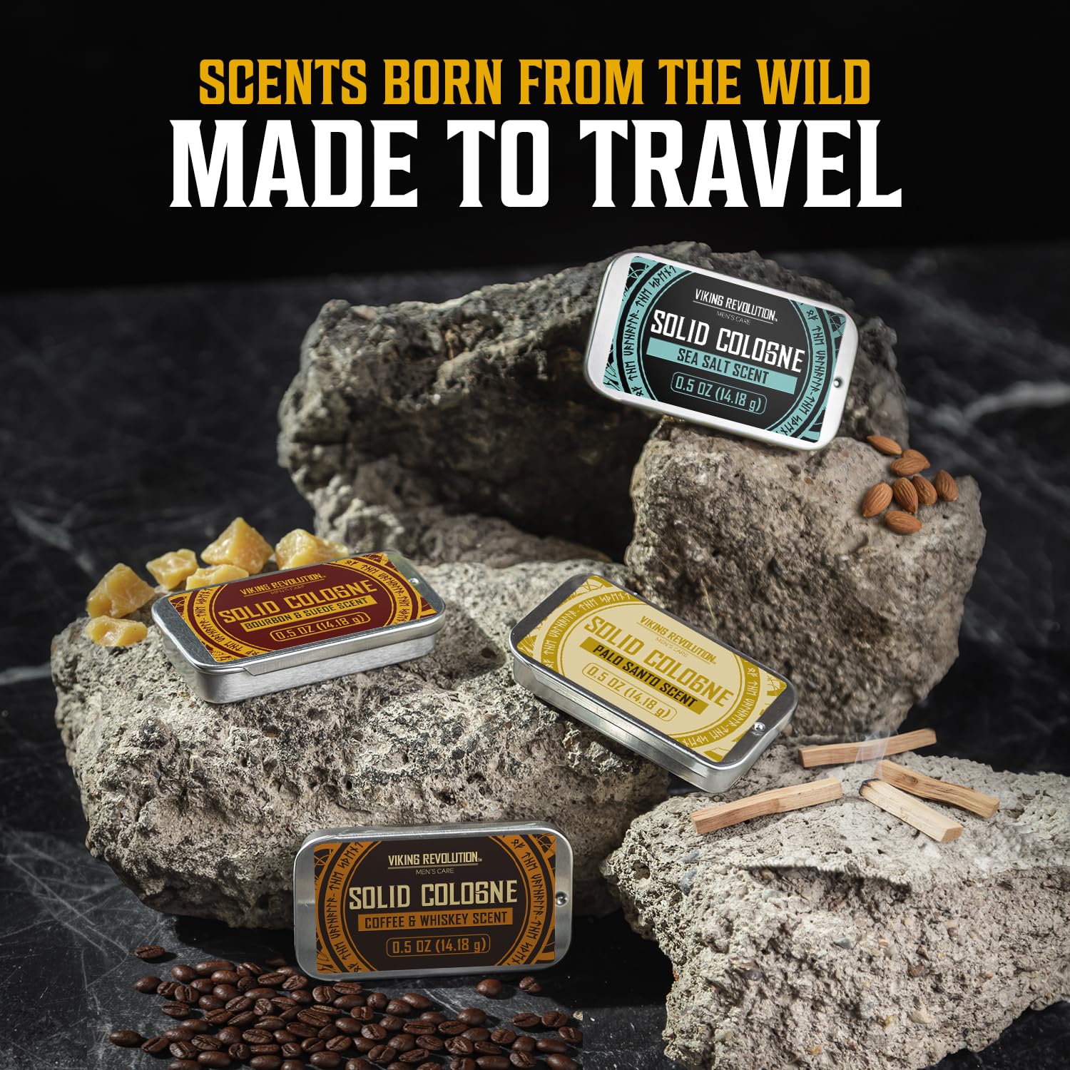 Gift-ready Viking Revolution solid cologne set in a convenient package