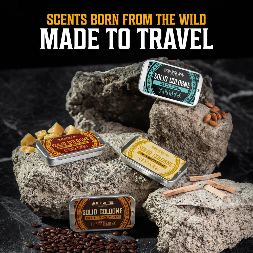 Gift-ready Viking Revolution solid cologne set in a convenient package