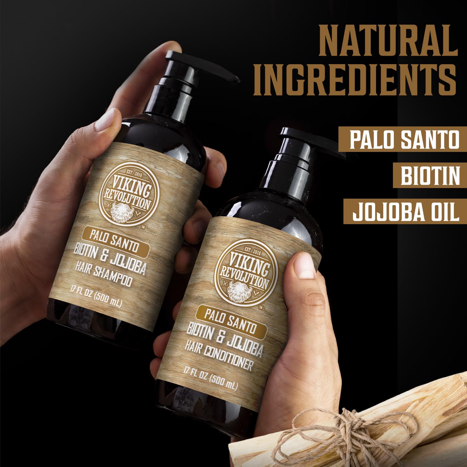 Viking Revolution jojoba oil conditioner focuses on moisture and shine for healthier hair.