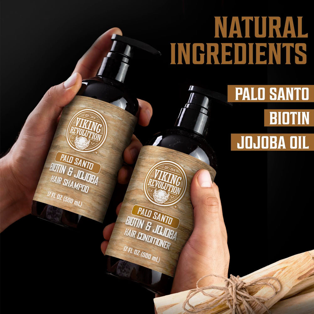 Viking Revolution jojoba oil conditioner focuses on moisture and shine for healthier hair.