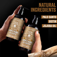 Viking Revolution jojoba oil conditioner focuses on moisture and shine for healthier hair.