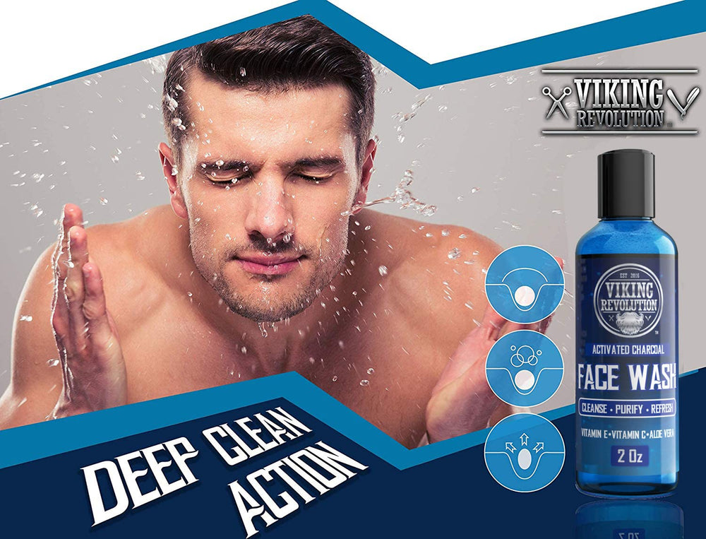 Viking Revolution Limpiador con Carbón: espuma suave para rostro sin resecar.