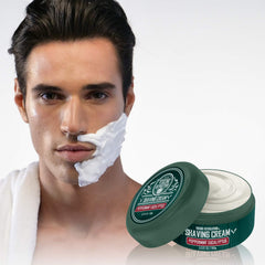 Viking Revolution luxury shaving cream lather showing rich texture for a smooth shave.