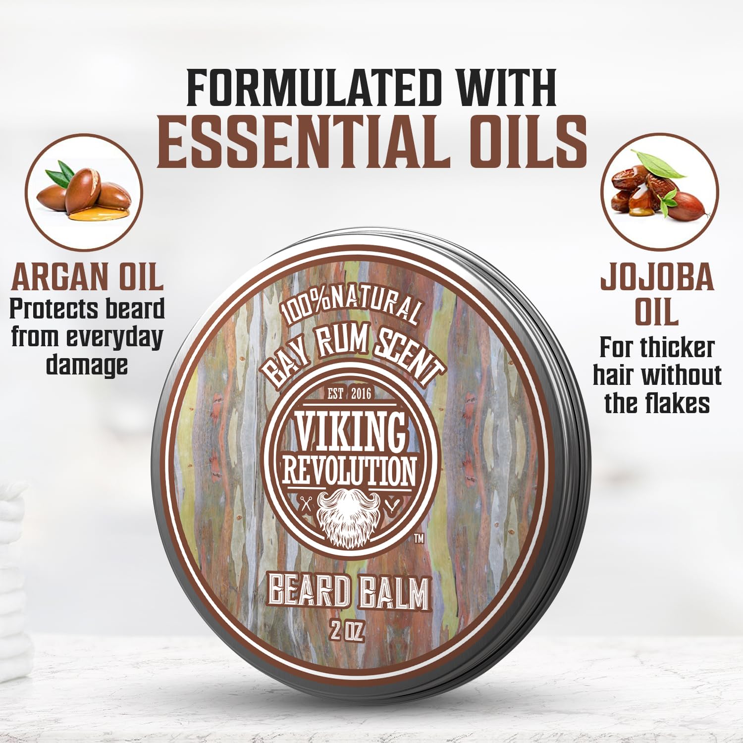 Viking Revolution Mango Butter and Beeswax blend highlights hold and conditioning.