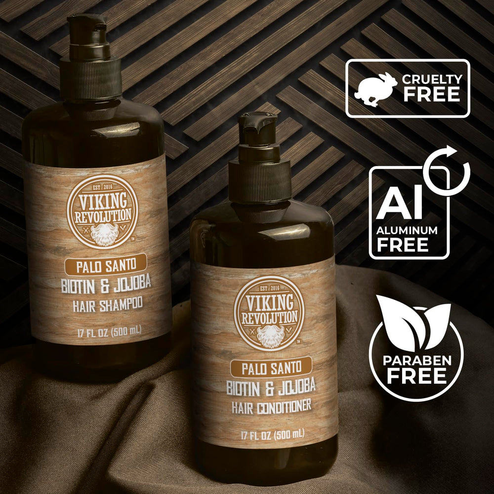 Viking Revolution men care packaging conveys premium Palo Santo grooming set.