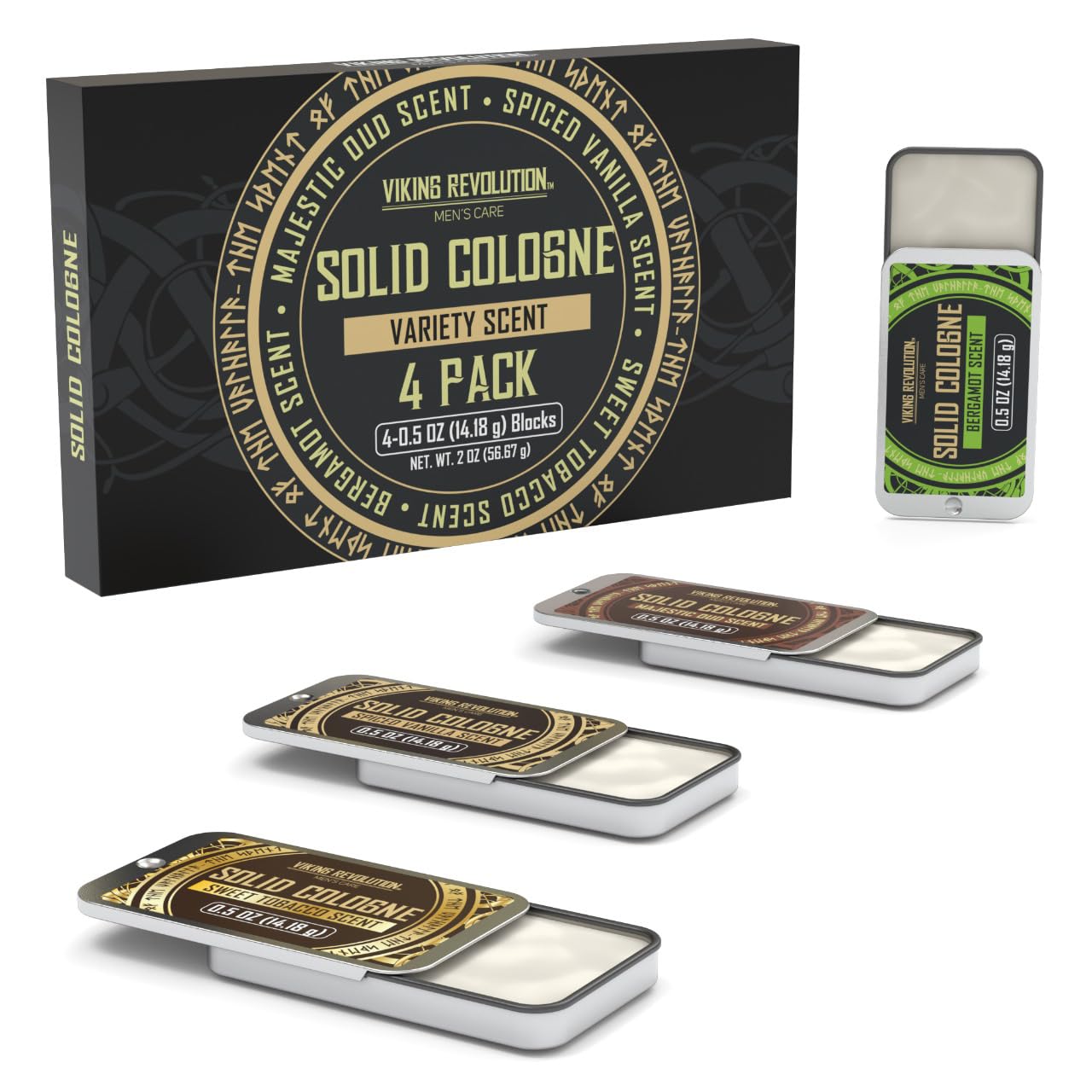 Viking Revolution compact cologne bars for quick on-the-go use.
