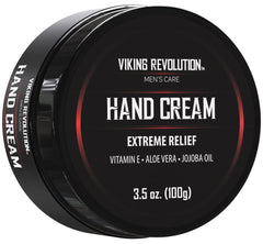 Viking Revolution men's hand cream bottle with a lightweight, fast-absorbing formula for smoother skin.
