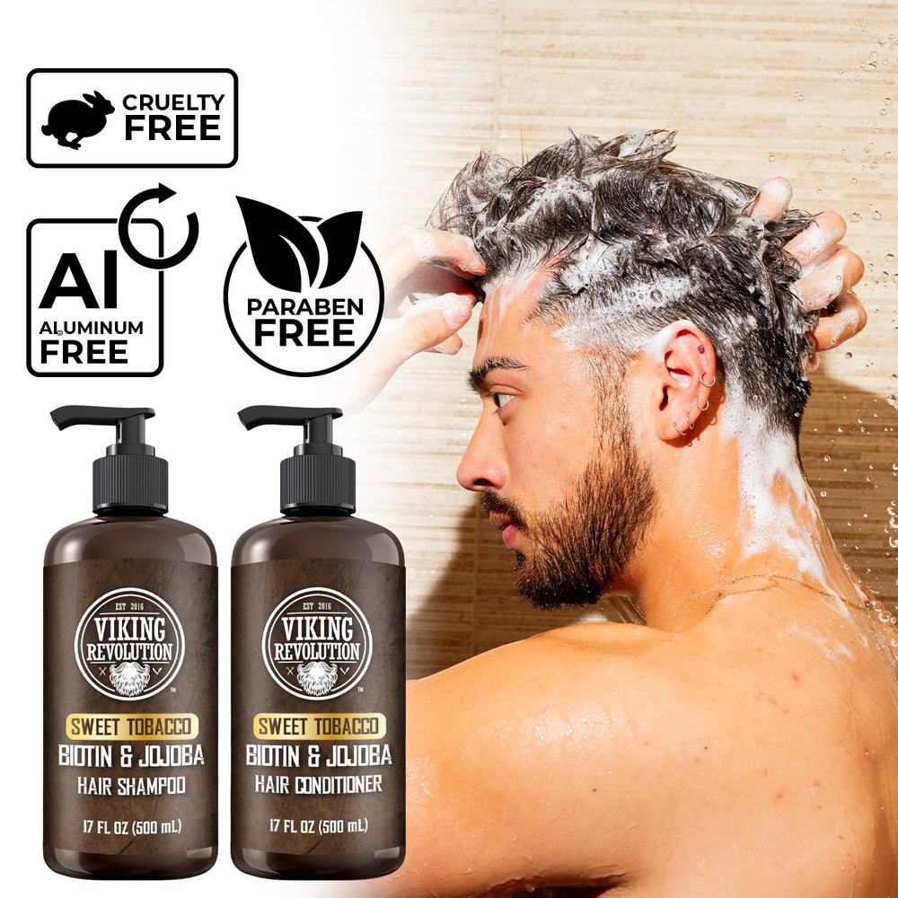 Viking Revolution mens shampoo lather in action for easy shower routine