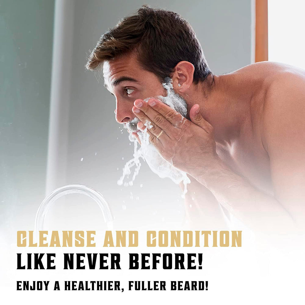 Viking Revolution natural beard oil nourishes and strengthens beard hair.