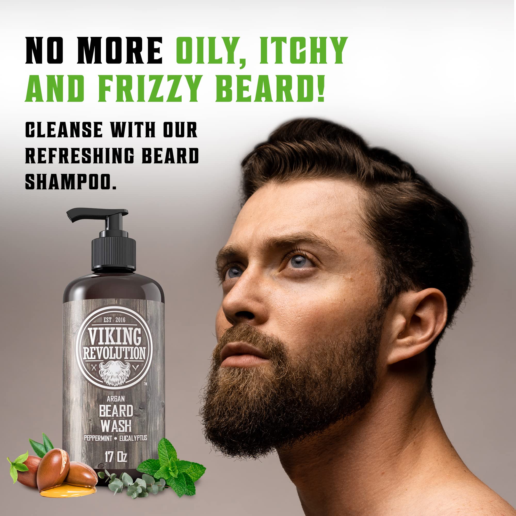 Viking Revolution argan and jojoba oils moisturize beard deeply