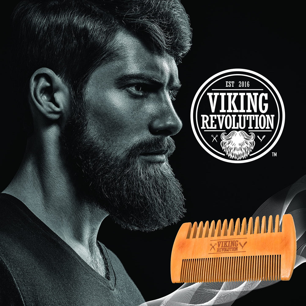Compact Viking Revolution beard comb tucked in its protective pocket case
